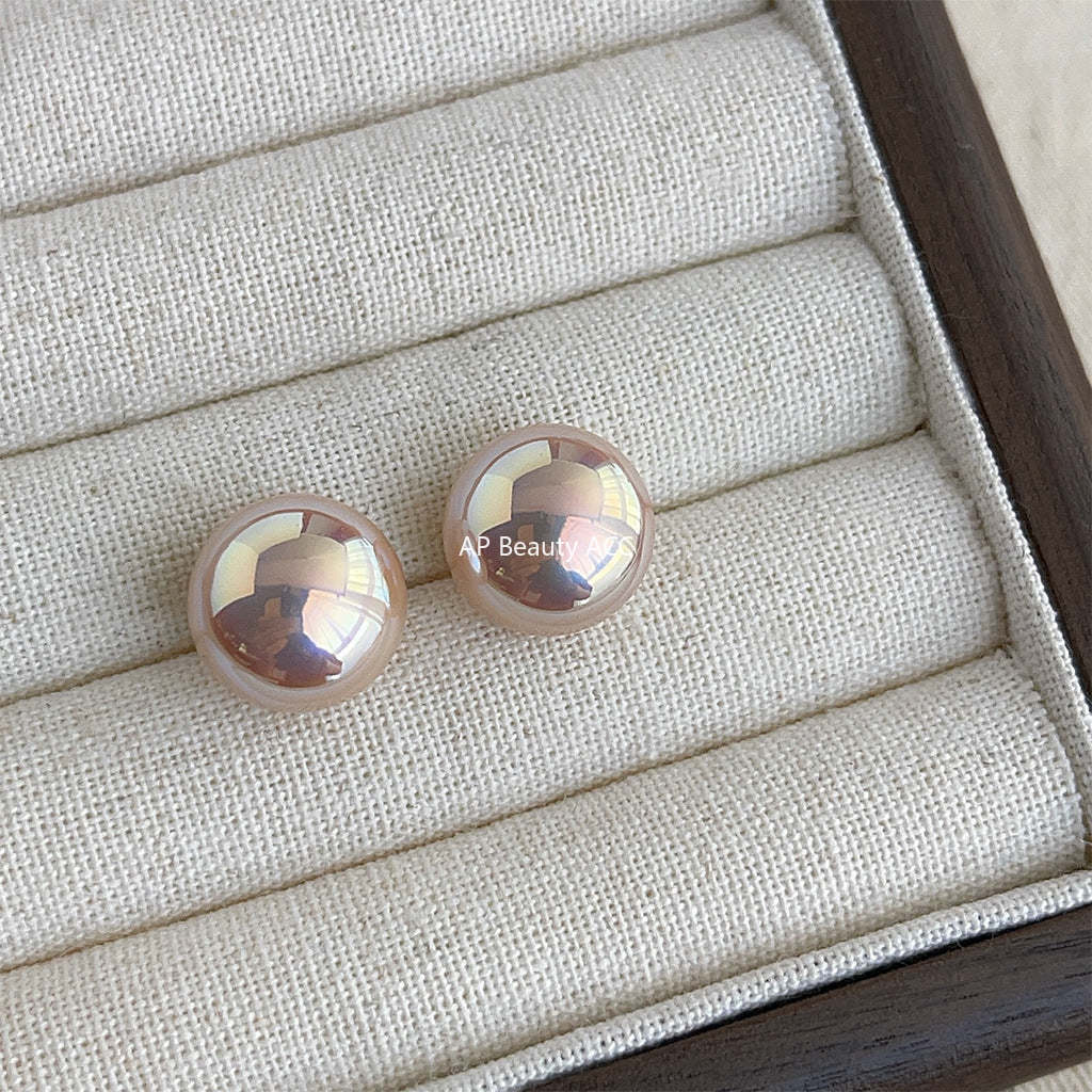 C관 - 핑크 펄 고품질 담수 진주 우아한 은침 귀걸이 [4557-4561] 24.07-2