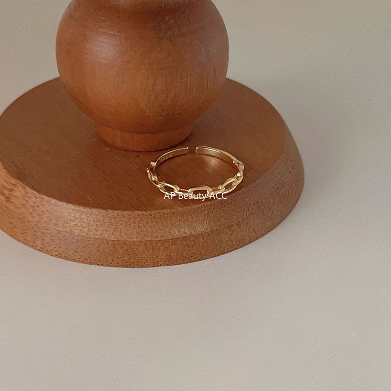 F관 - 925 실버 체인 디자인 오픈형 반지 [J1427] 25.10-1