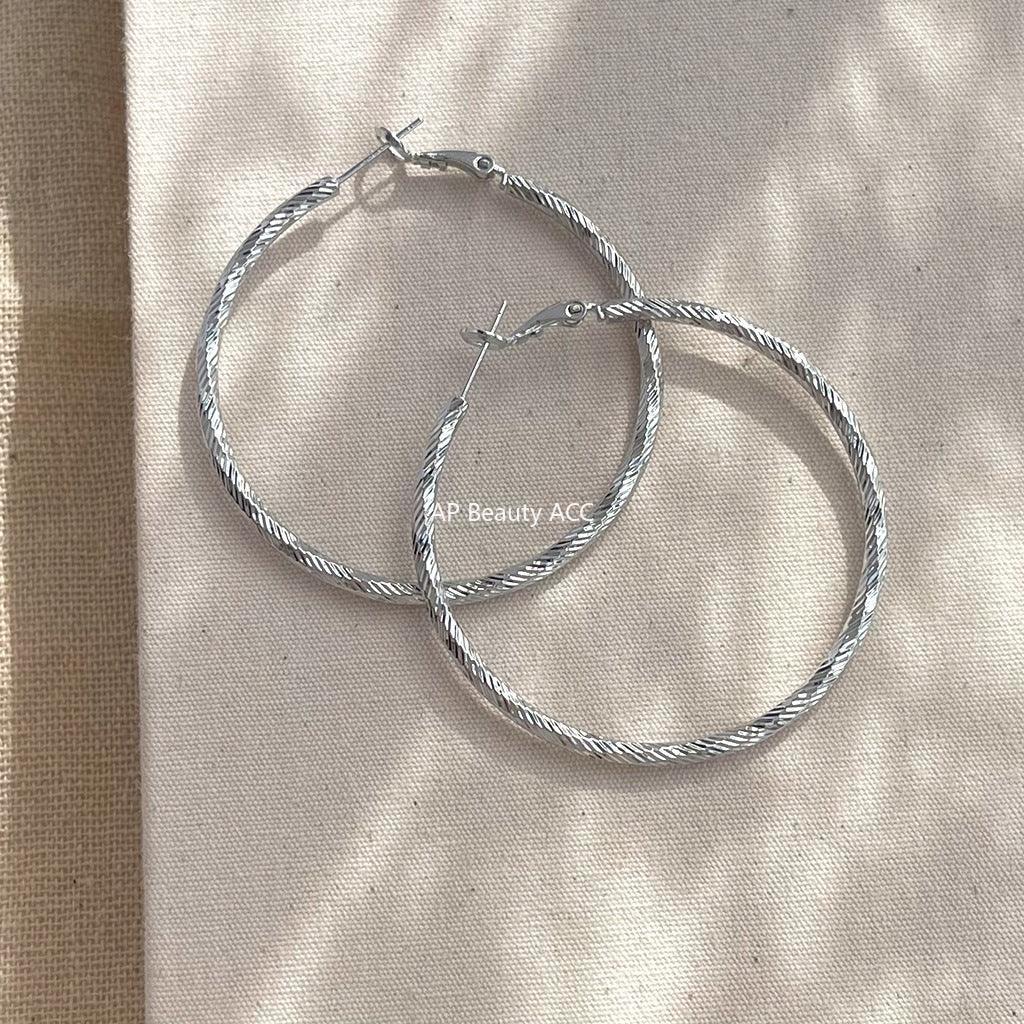 C관 - 메탈 꼬임 디자인 14K 도금 은침 귀걸이 [5725-5730] 25.04-2