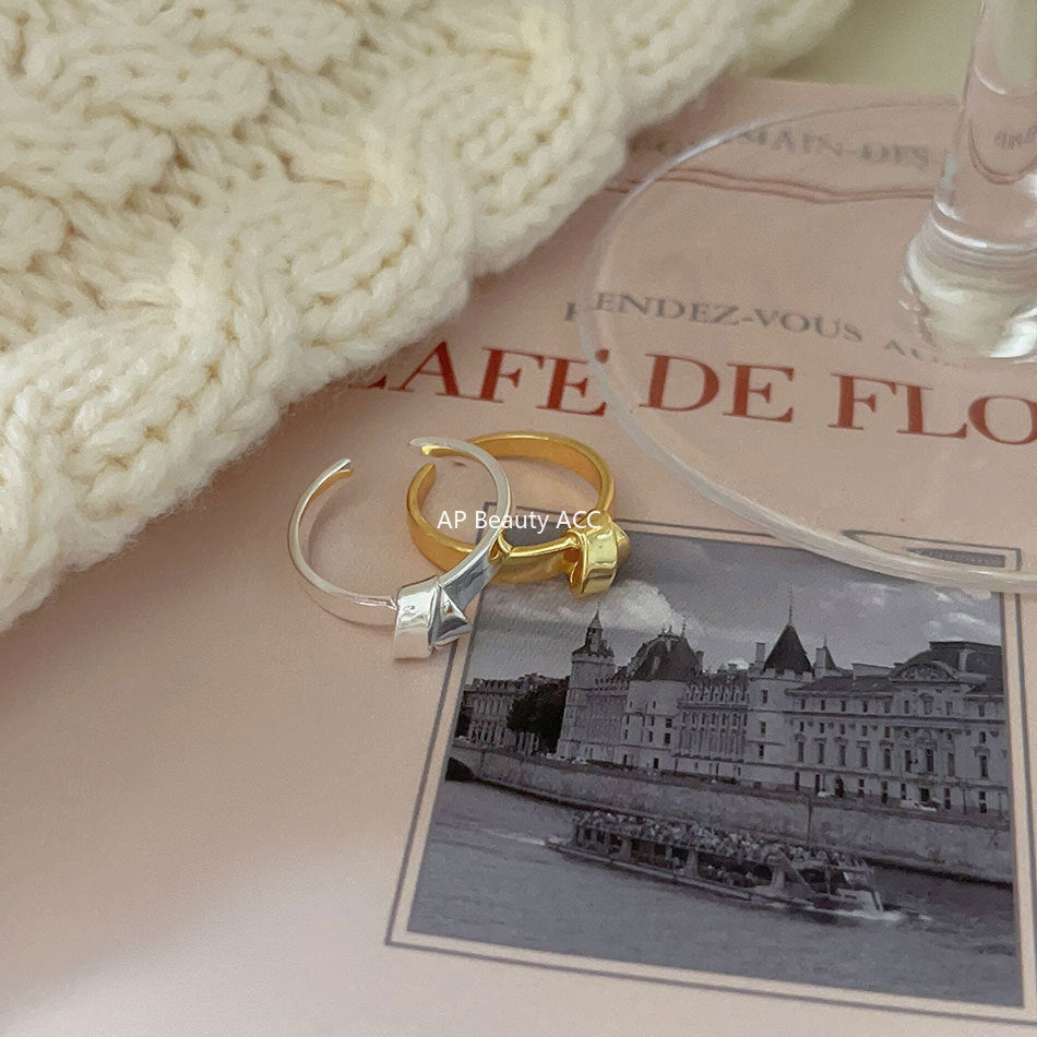 F관 - 925 실버 매듭 디자인 오픈형 반지 [J1924] 25.10-3