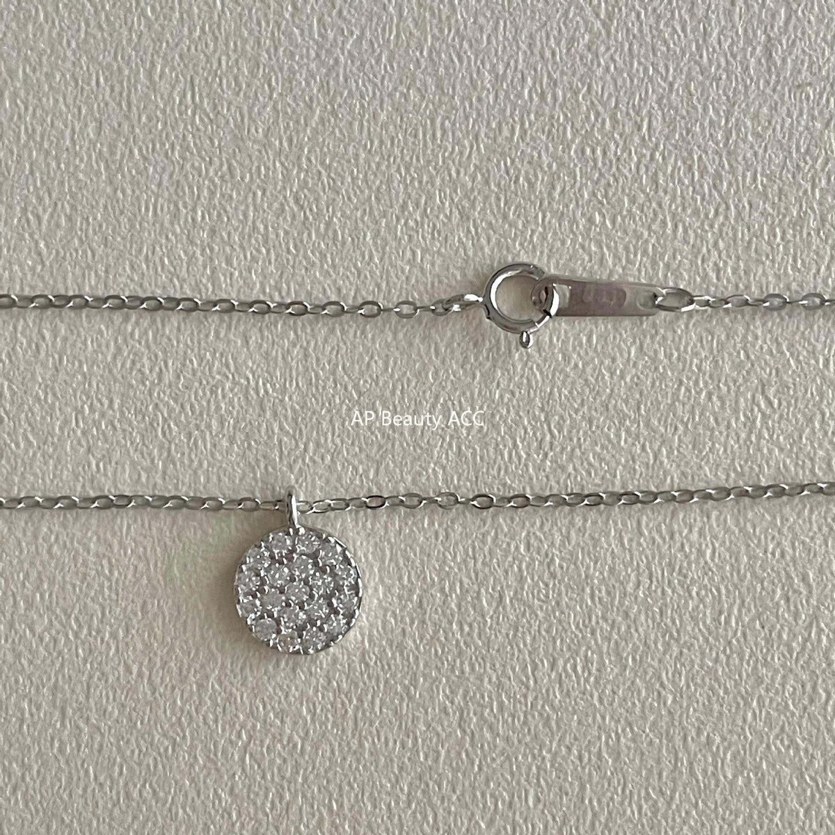 F관 - 925 실버 풀큐빅 원형 펜던트 목걸이 [B1388] 25.11-4