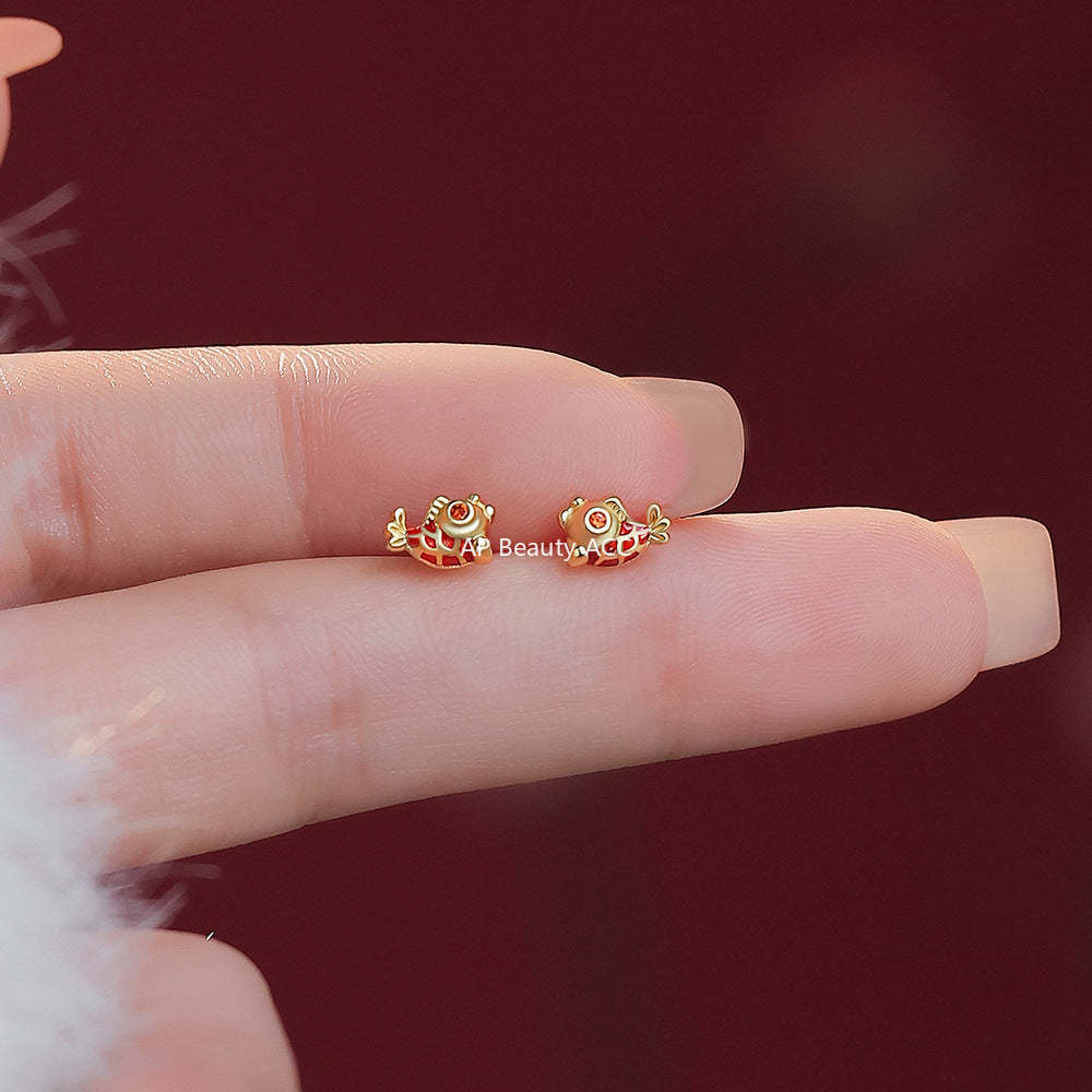 B관 - 999 실버 금붕어 물고기 행운 귀걸이 [YC2856E_1] 25.12-3