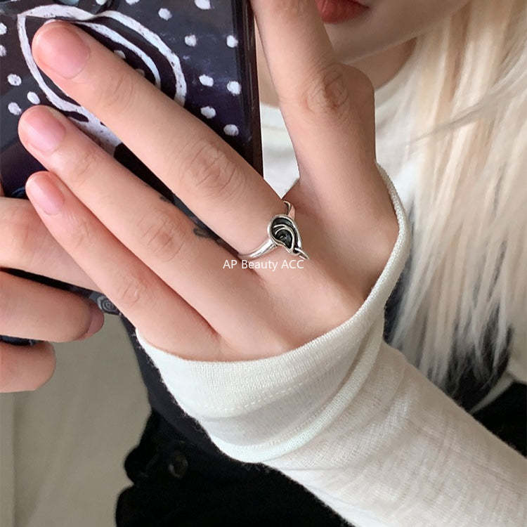 A관 - 925 실버 빈티지 귀 모양 오픈형 반지 [JZ-0657] 25.10-5