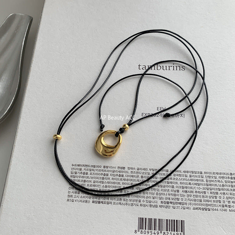 A관 - 925 실버 왁스끈 자물쇠 모양 펜던트 목걸이 [X638] 25.10-2