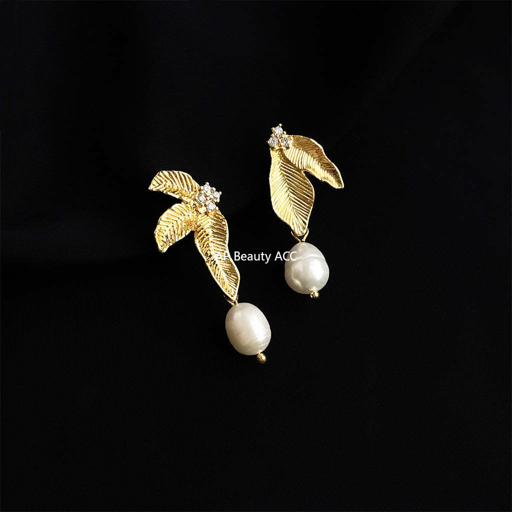 C관 - 담수 진주 골드 도금 나선형 이어커프 귀걸이 [EJ0203P] 25.02-3