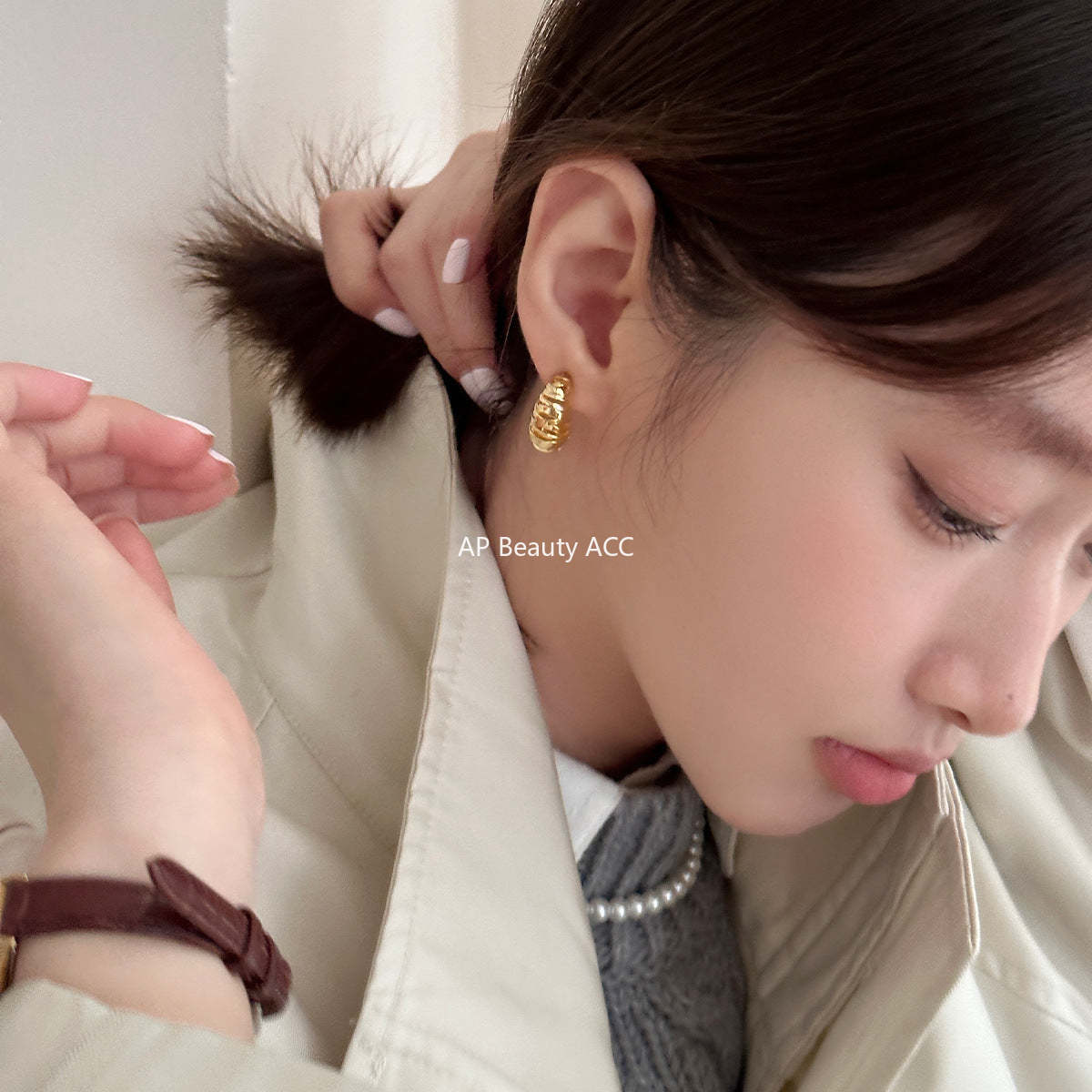A관 - 925 은침 크루아상 귀걸이 [EH-3511] 24.12-1