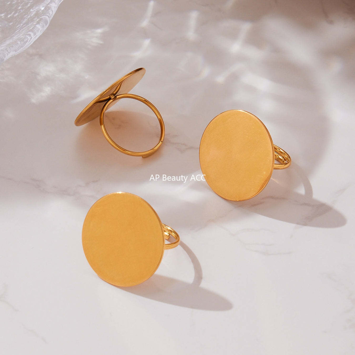 D관 - 스테인리스 18K 도금 원형 링 목걸이 귀걸이 반지 [TXP458] 25.10-5