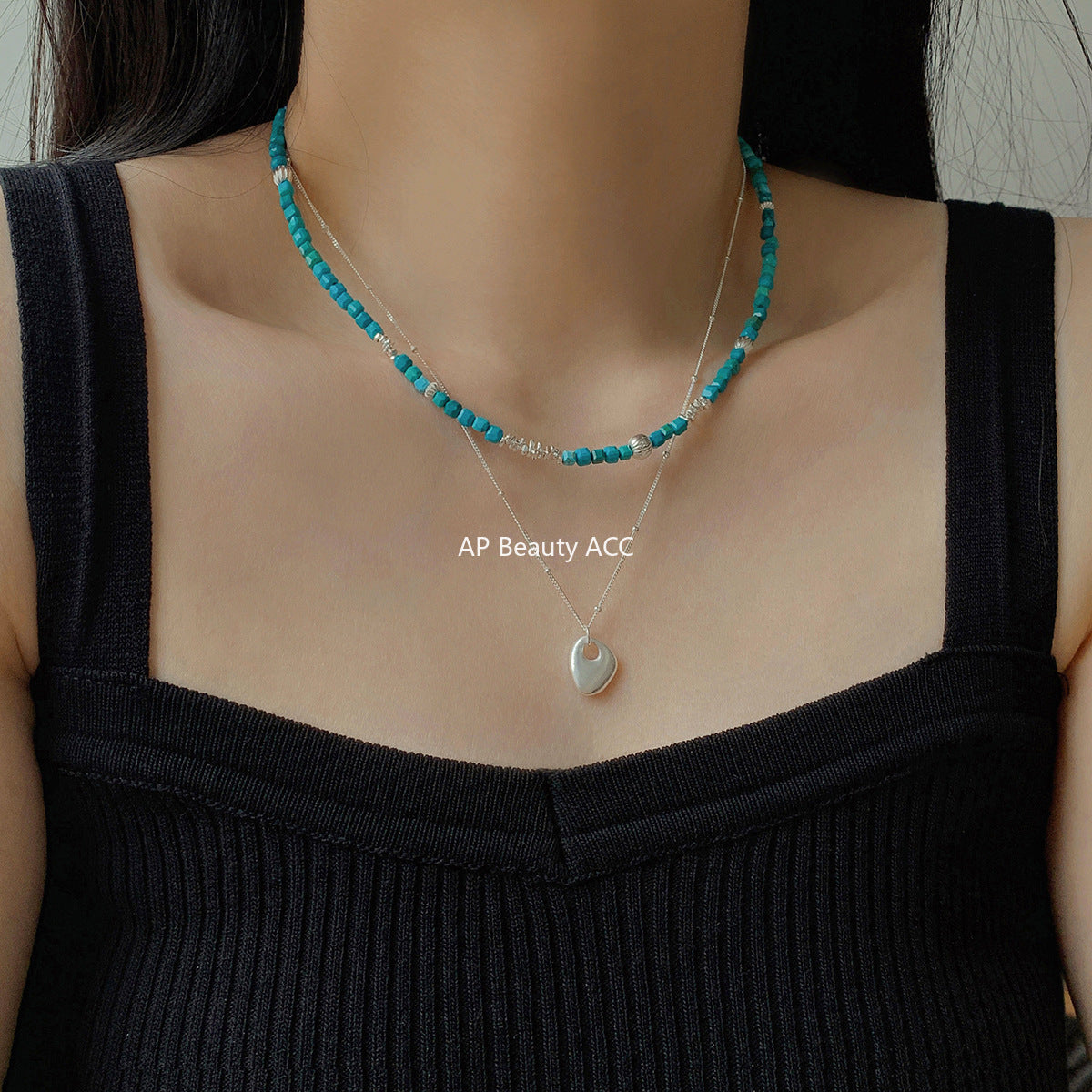 A관 - 925 실버 샌딩 플레이트 펜던트 목걸이 [1003] 25.10-3