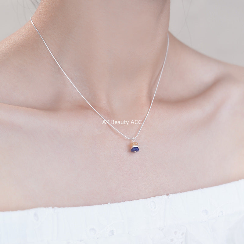 B관 - 925 실버 천연석 펜던트 목걸이 [YC3871N_1] 25.10-2