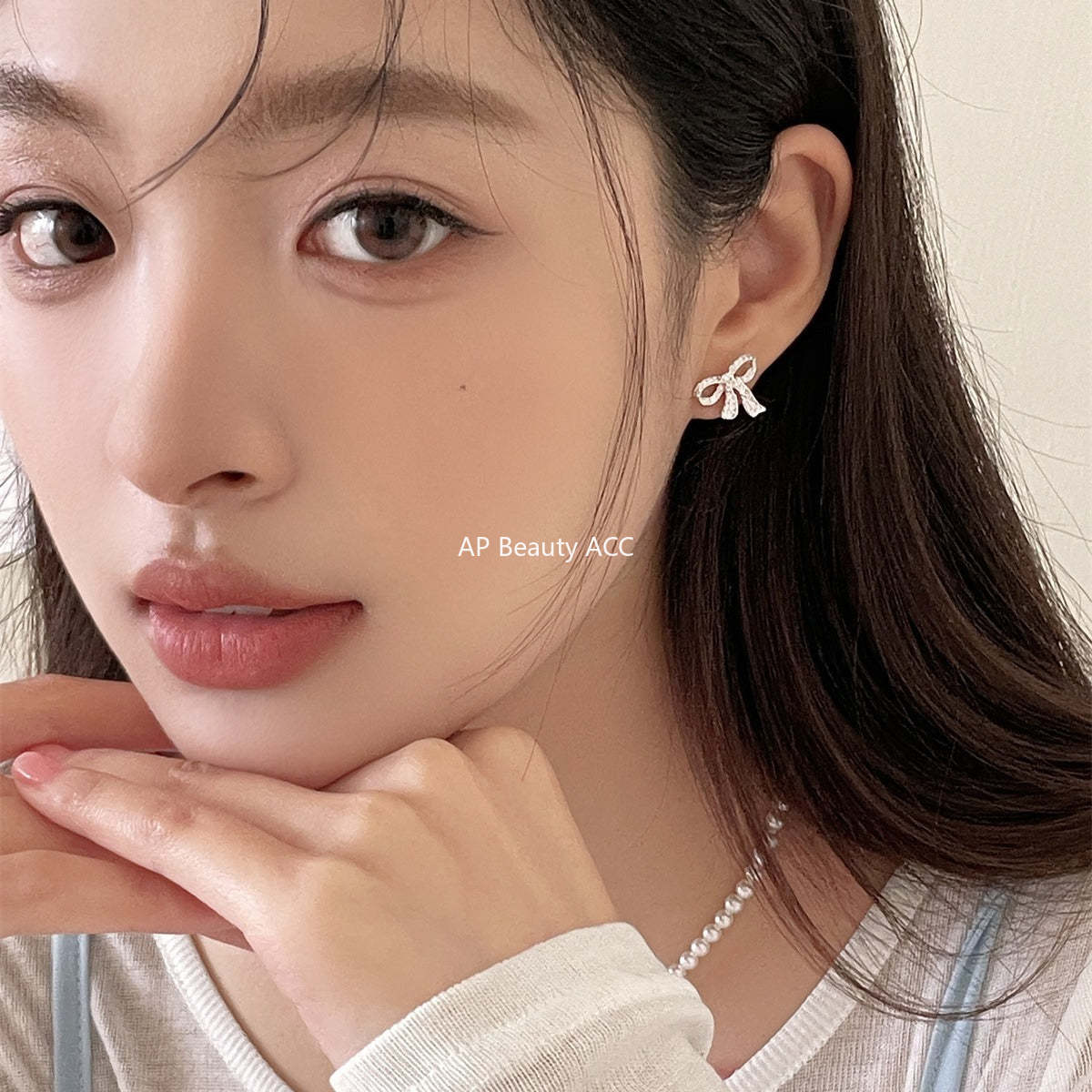 A관 - 925 은침 리본 큐빅 귀걸이 [EH-3016] 24.07-2