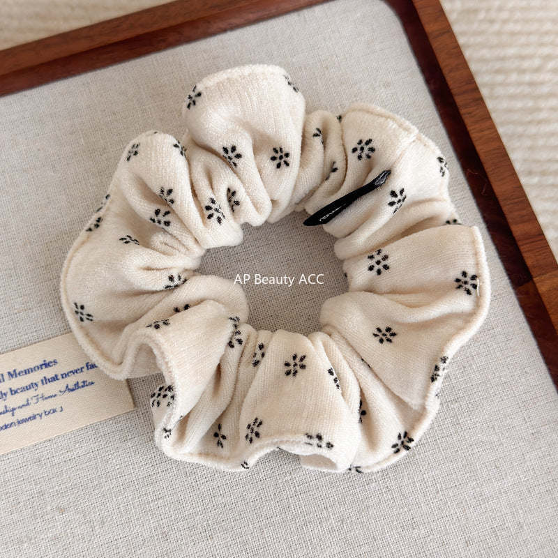 E관 - 코듀로이 미니 꽃무늬 프린팅 곱창 헤어밴드 [27806] 25.12-3