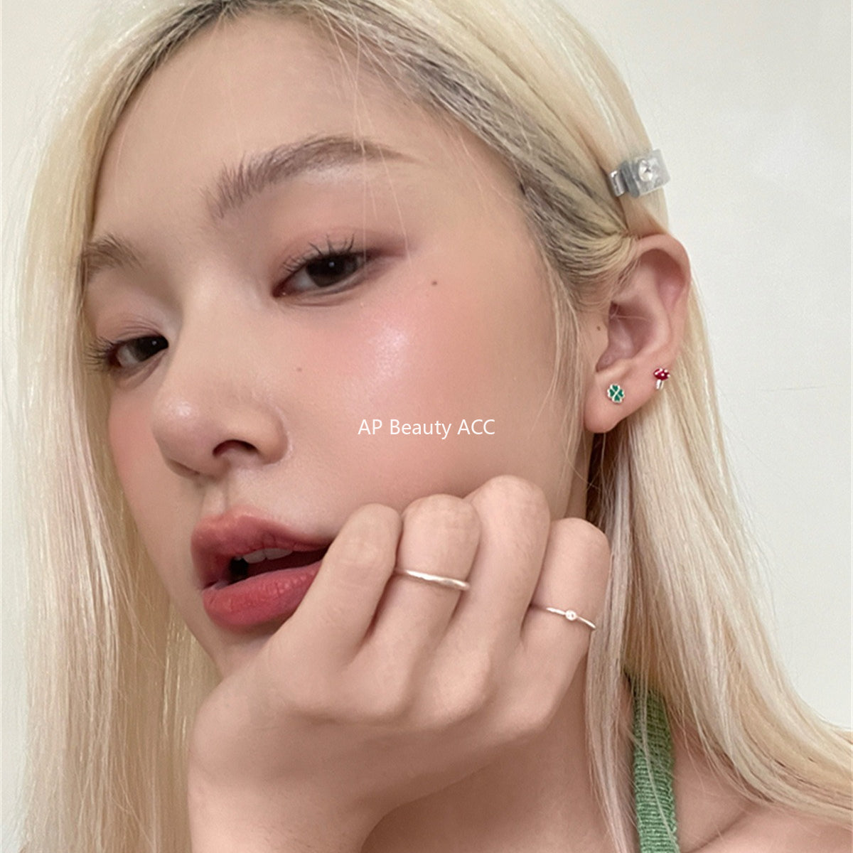 A관 - 925 은침 클로버 버섯 디자인 귀걸이 [EH-4232] 25.10-3