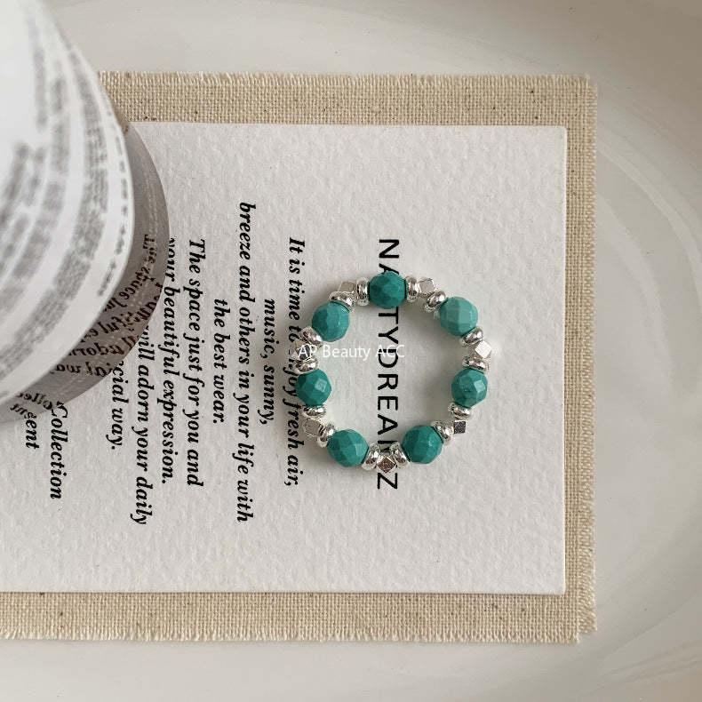 A관 - 아게이트 칼세도니 담수진주 비즈 925실버 반지 [RA] 25.11-4