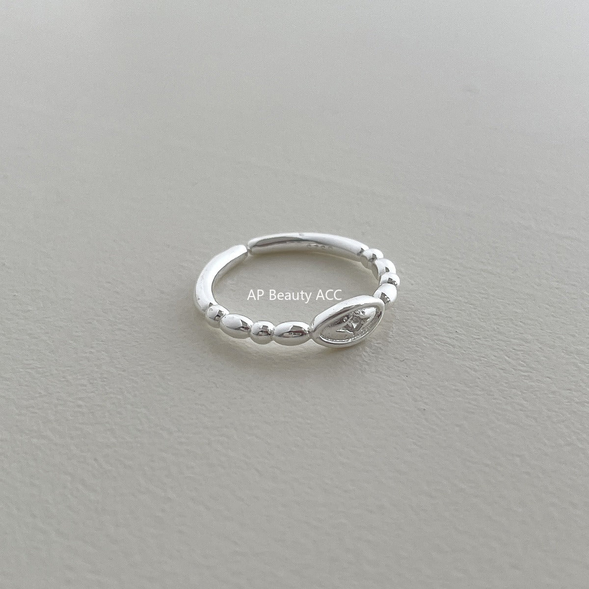 A관 - 925 실버 하트 별 큐빅 오픈형 반지 [JZ-0719] 25.11-1