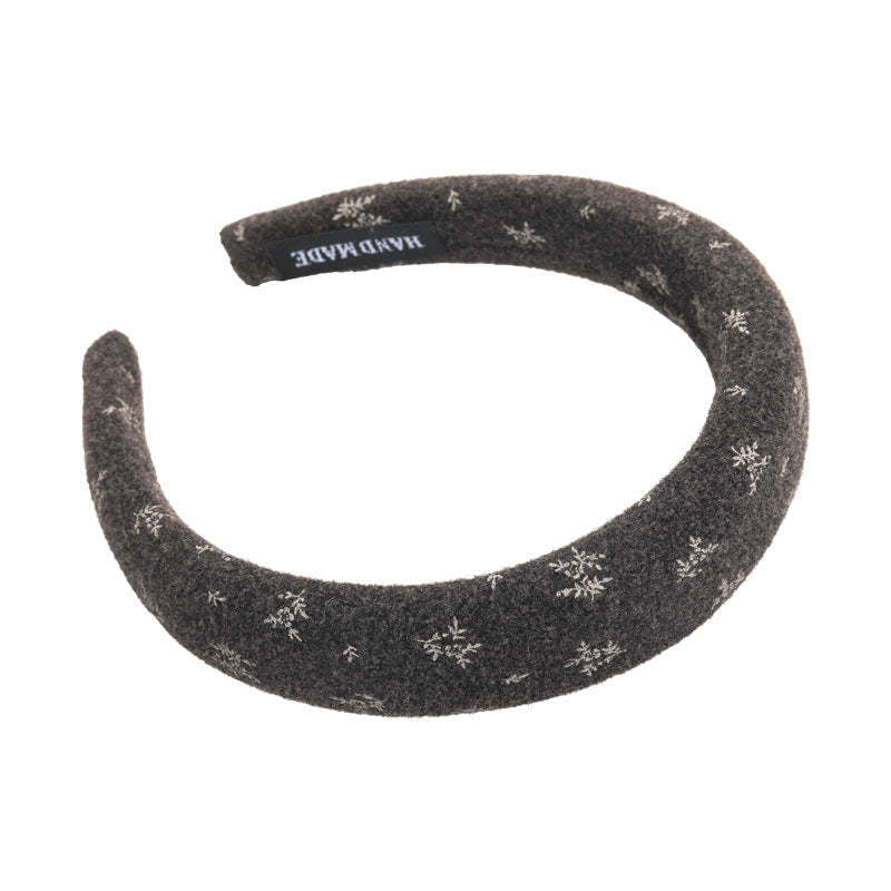 E관 - 레트로 니트 플라워 패턴 쿠션 머리띠 [27633] 25.11-1