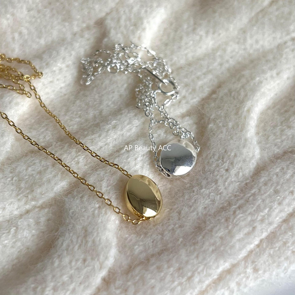 F관 - 925 실버 원형 볼 펜던트 체인 목걸이 [B1002] 25.12-1