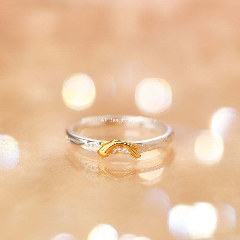 B관 - 999 실버 텍스처 물고기 디자인 커플 반지 [YC3769R_1] 25.11-3