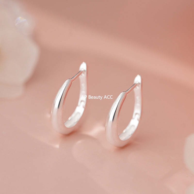 B관 - 925 실버 U자형 미니멀 링 귀걸이 [YC4712E_2] 25.11-1