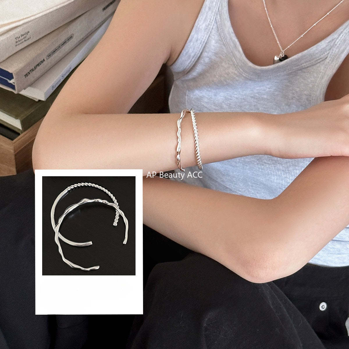 A관 - 불규칙 파도 모양 꼬임 오픈형 팔찌 [SL-483] 25.09-4