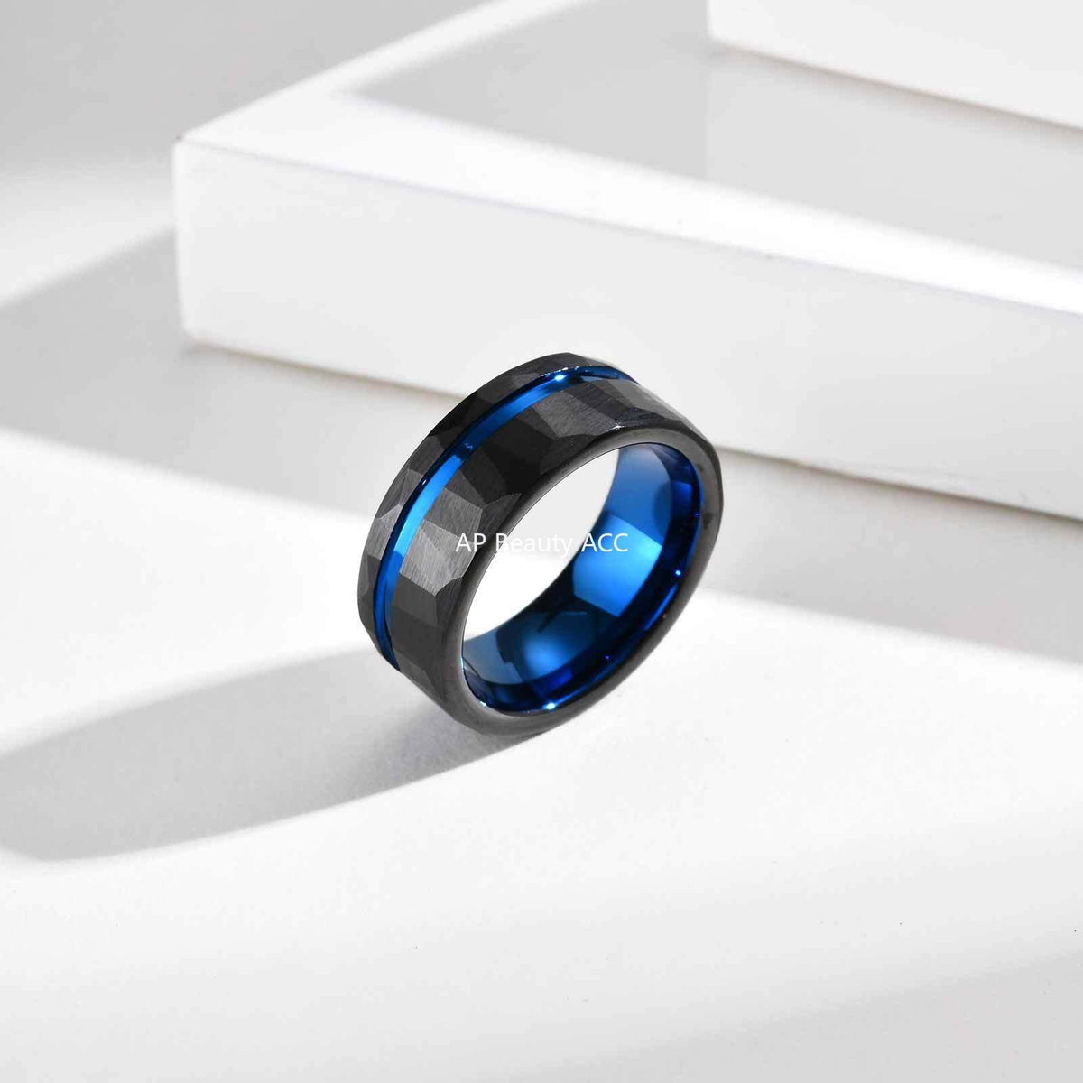 G관 - 텅스텐 스틸 8mm 샌딩 라인 반지 [TCR-104B07] 25.10-5