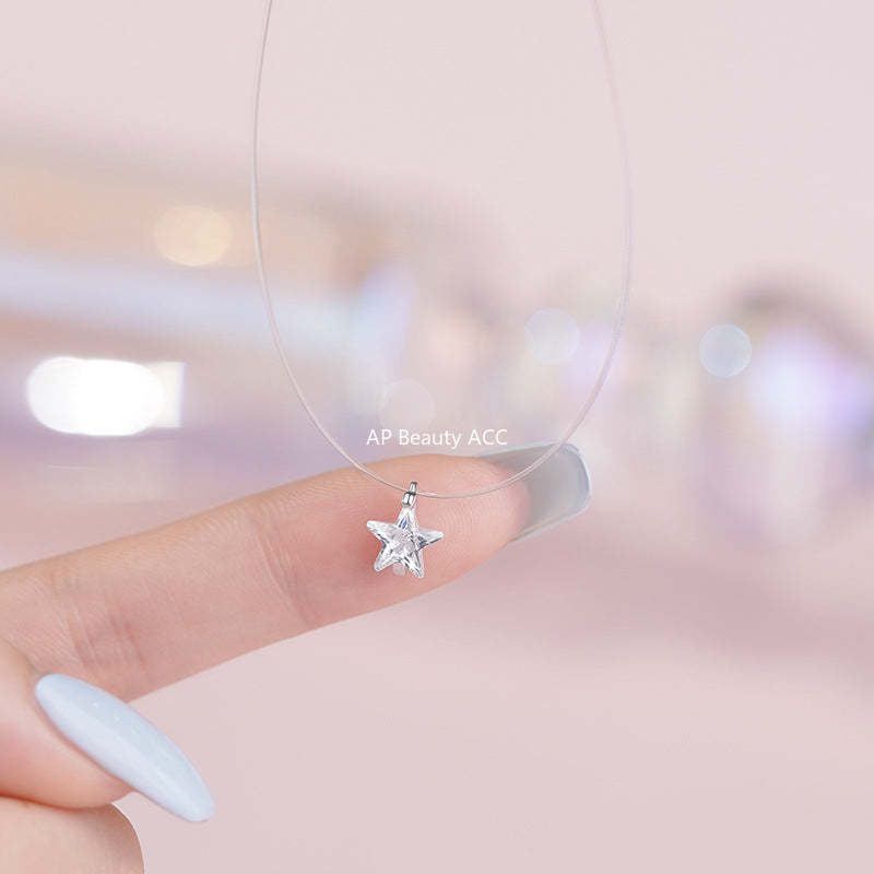 B관 - 999 실버 별 큐빅 투명줄 목걸이 [YC3589N_1] 25.09-4