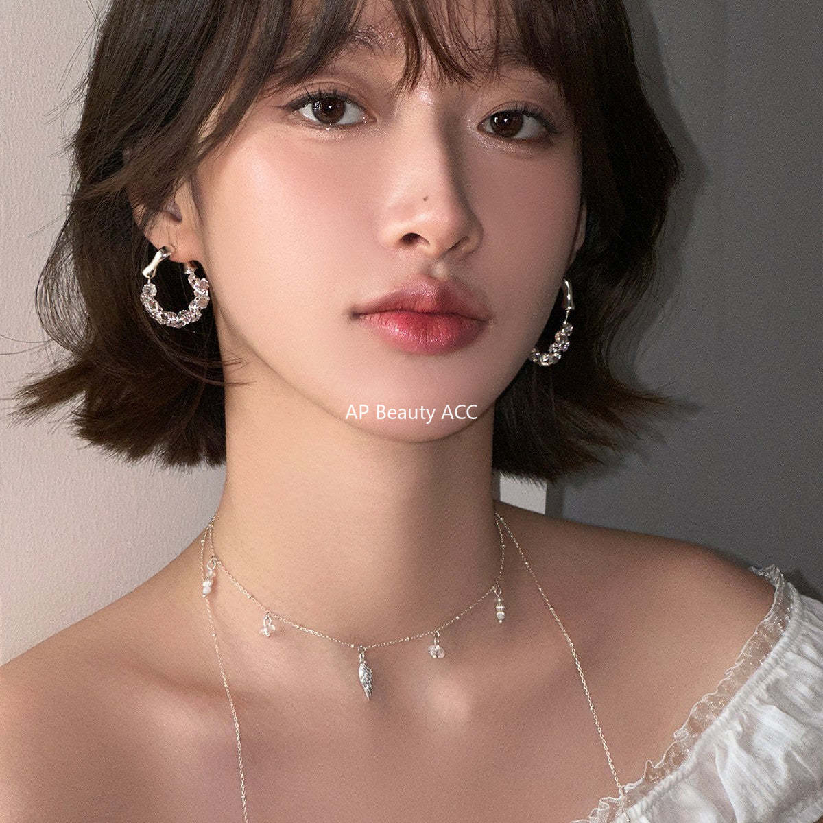 A관 - 입체 서리빛 큐빅 링 귀걸이 [EH-4127] 25.12-1