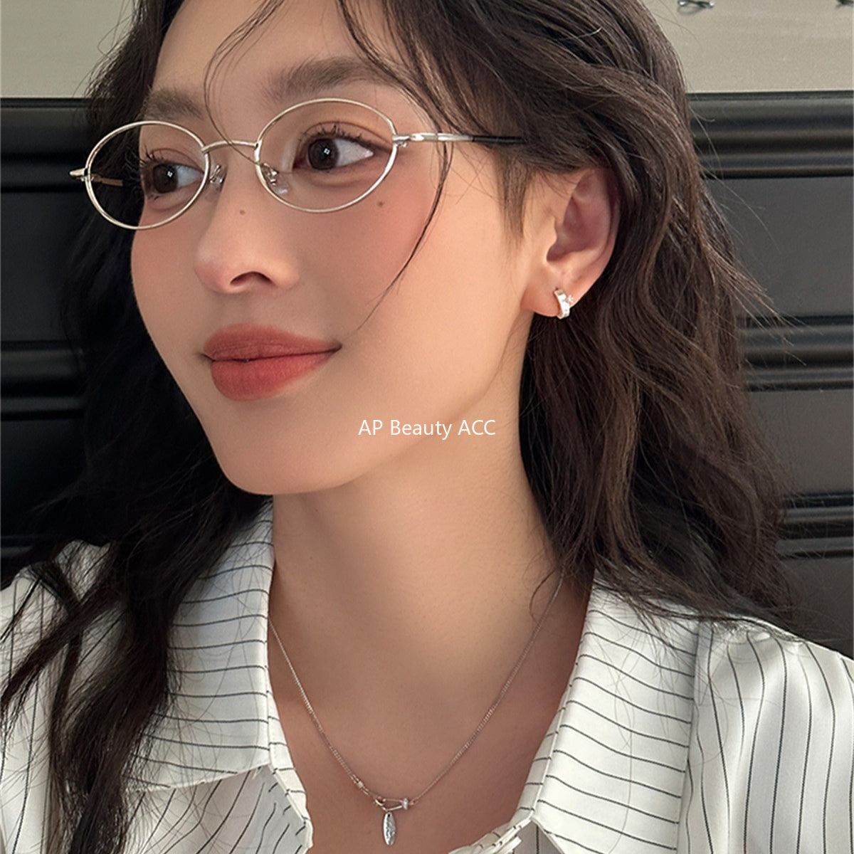 A관 - 925 은침 샌딩 큐빅 C형 스터드 귀걸이 [EH-4025] 25.10-1