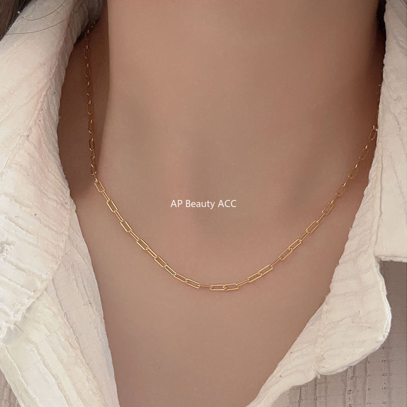 F관 - 925 실버 하드 체인 목걸이 [B567] 25.10-1