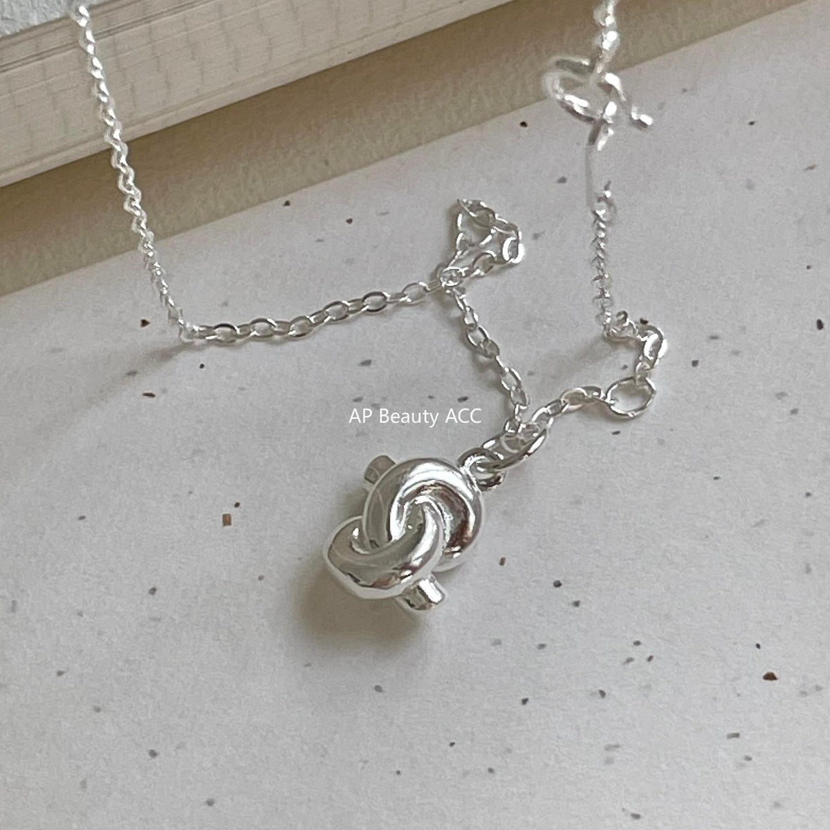 F관 - 925 실버 하트 매듭 펜던트 목걸이 [B1380] 25.11-1