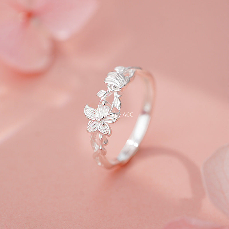 B관 - 999 실버 플라워 입체 오픈형 반지 [YC4121R_1] 25.11-1