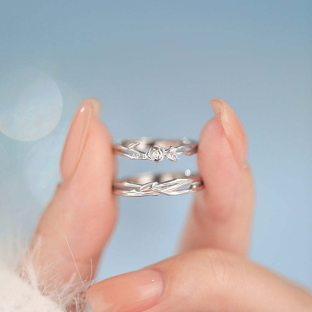 B관 - 999 실버 플라워 디자인 커플 반지 [YC5149R_1] 25.12-2