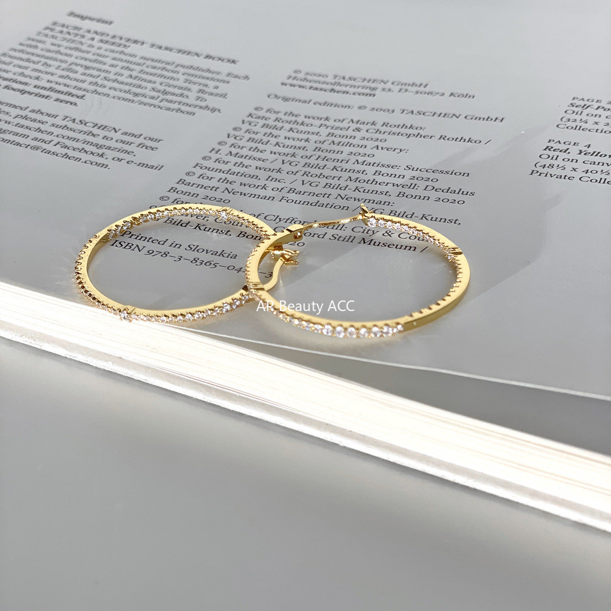 A관 - 925 은침 큐빅 대형 링 귀걸이 [EH-4102] 25.10-1