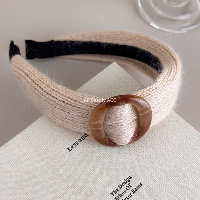 E관 - 니트 벨트 디자인 와이드 볼륨 머리띠 [27601] 25.10-4