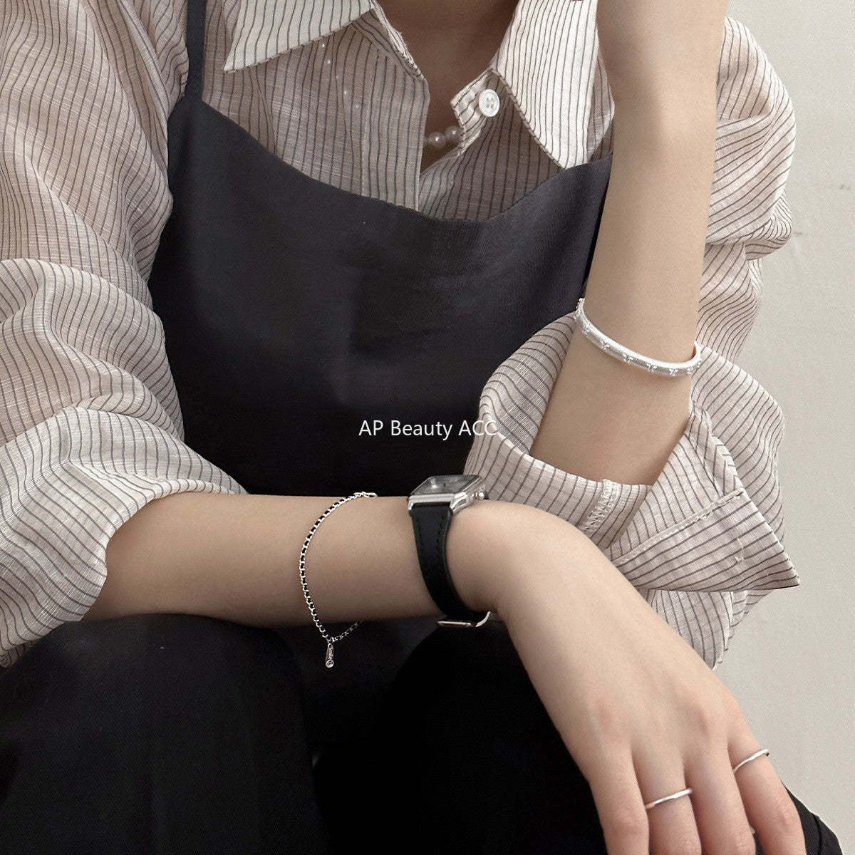 A관 - 925 실버 스마일 웨이브 체인 팔찌 [SL-482] 25.09-4