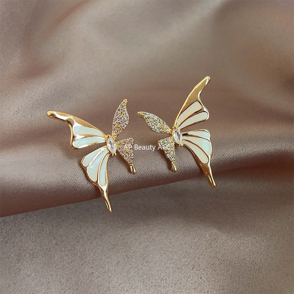 C관 - 고급스러운 하트 오일 코팅 귀걸이 14K 도금 은침 귀걸이 [3912] 24.05-2