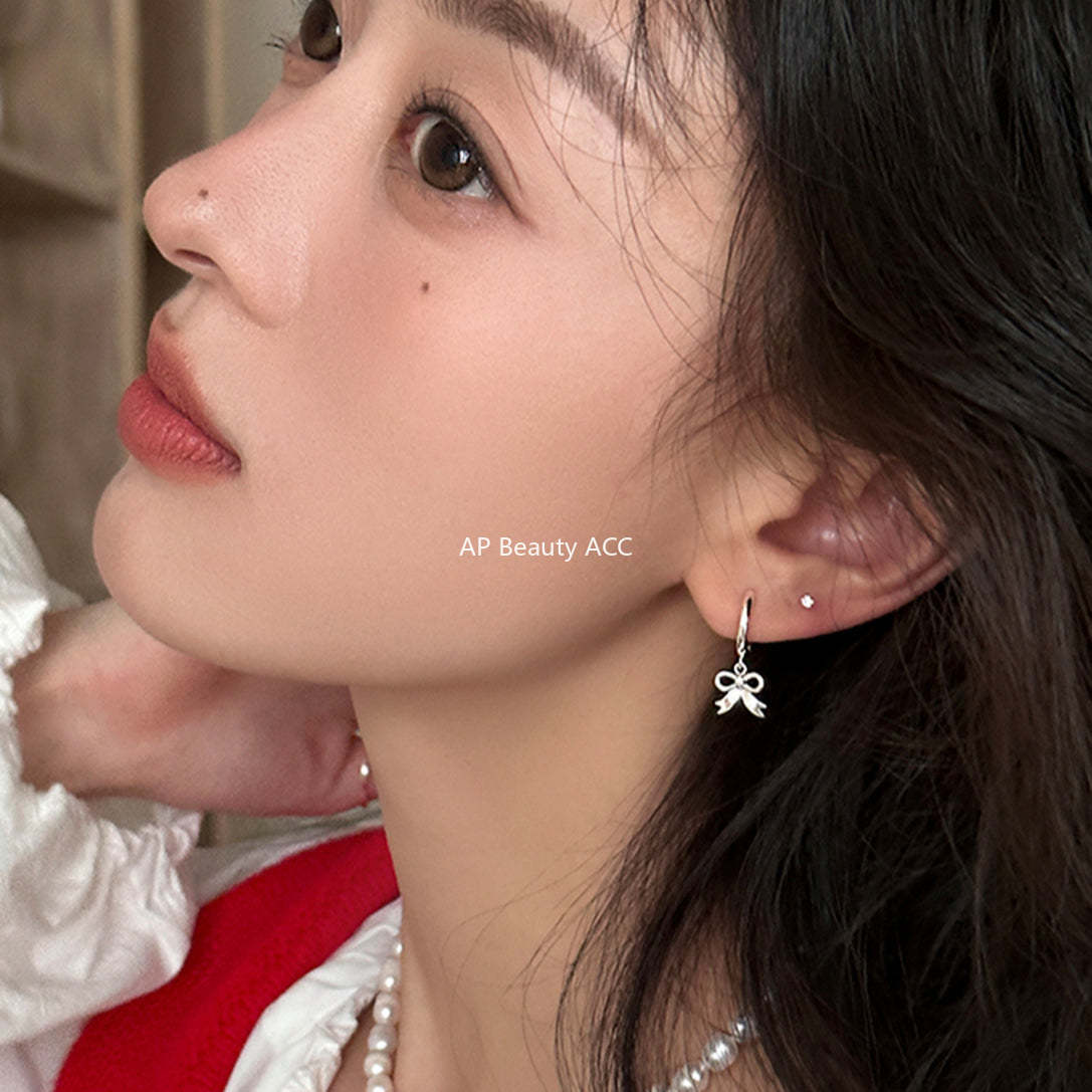 A관 - 리본 펜던트 디자인 925 은침 귀걸이 [EH-3695] 25.08-2