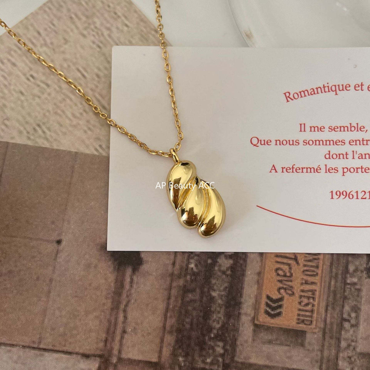 F관 - 925 실버 비정형 물방울 펜던트 목걸이 [B1008] 25.12-1