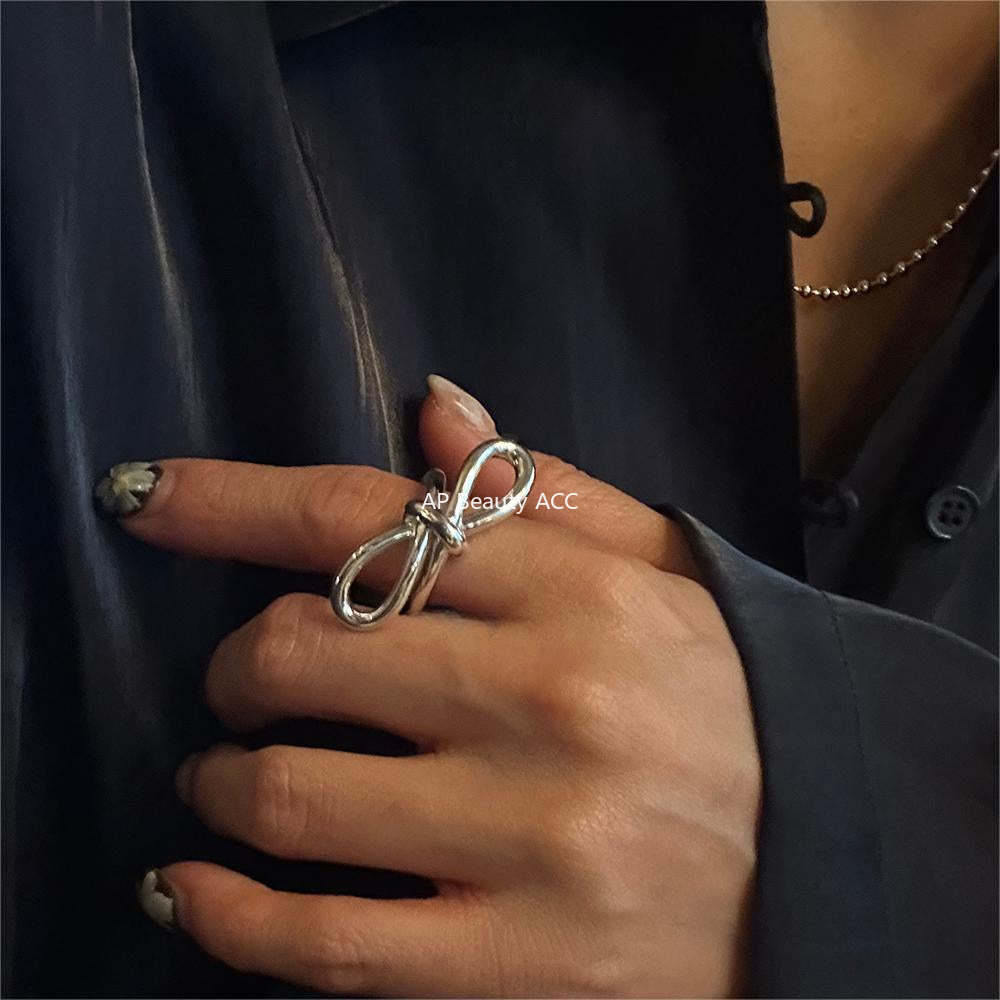 F관 - 925 실버 꼬임 매듭 디자인 반지 [J899] 24.05-1
