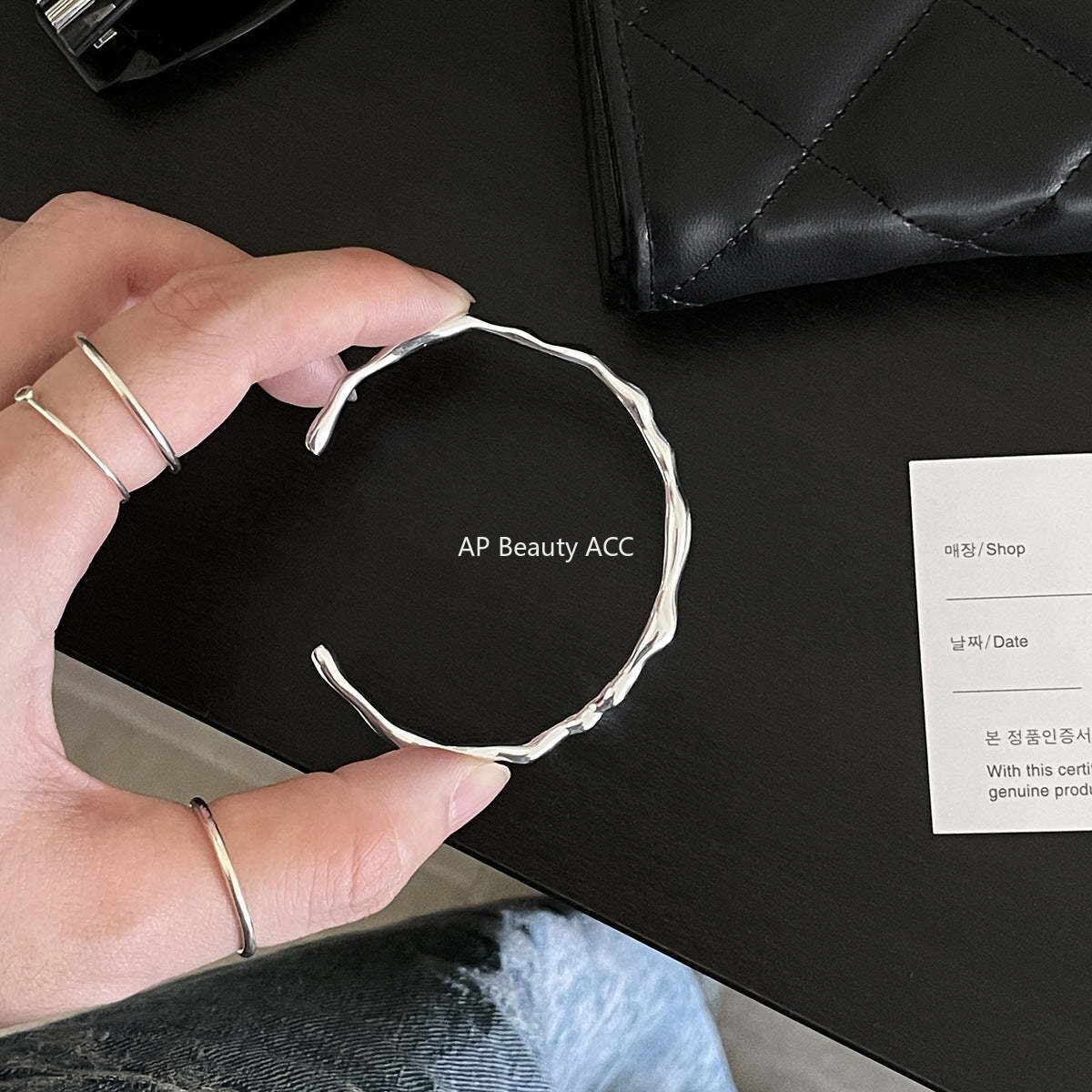 A관 - 불규칙 파도 모양 꼬임 오픈형 팔찌 [SL-483] 25.09-4