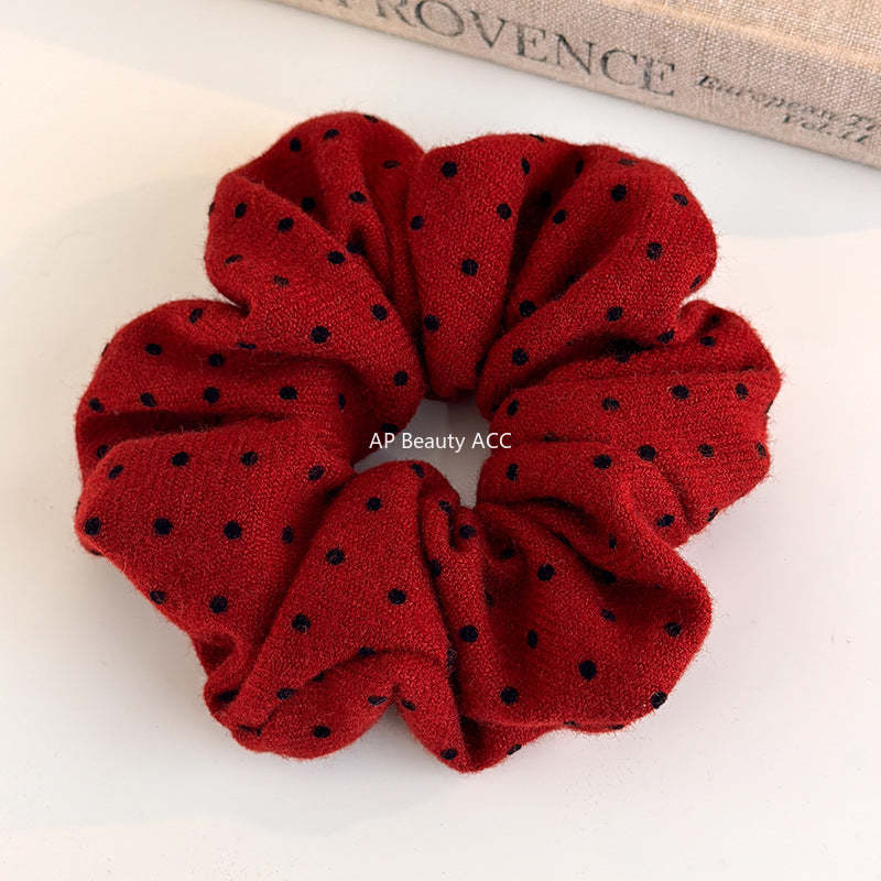 E관 - 레드 도트 패브릭 곱창 헤어밴드 머리띠 [27755] 25.12-1