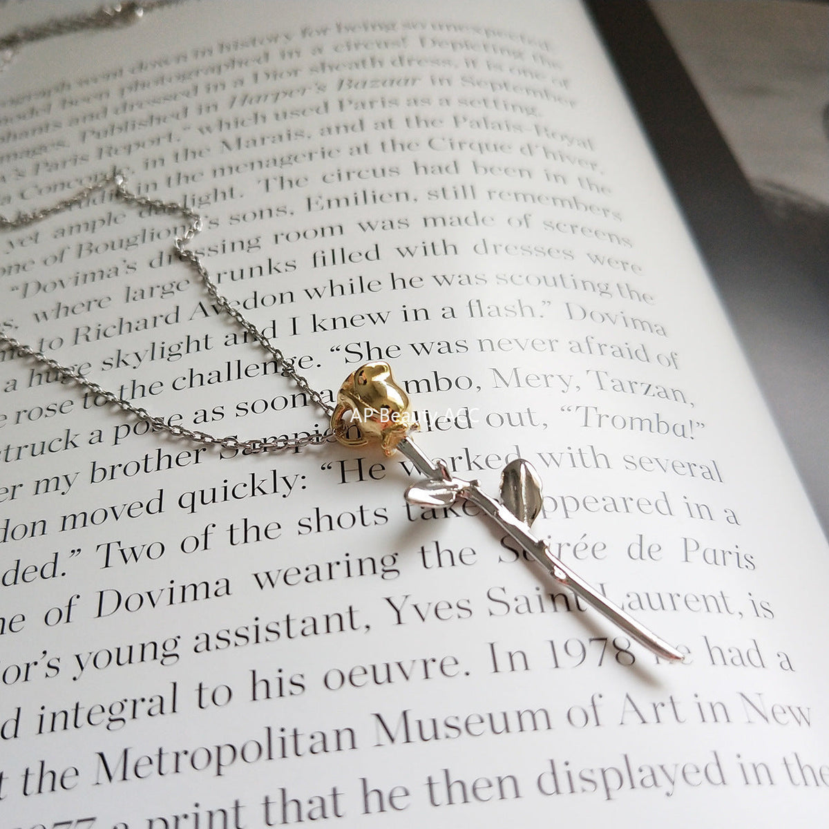 F관 - 925 실버 장미 플라워 펜던트 목걸이 [B366] 25.10-3