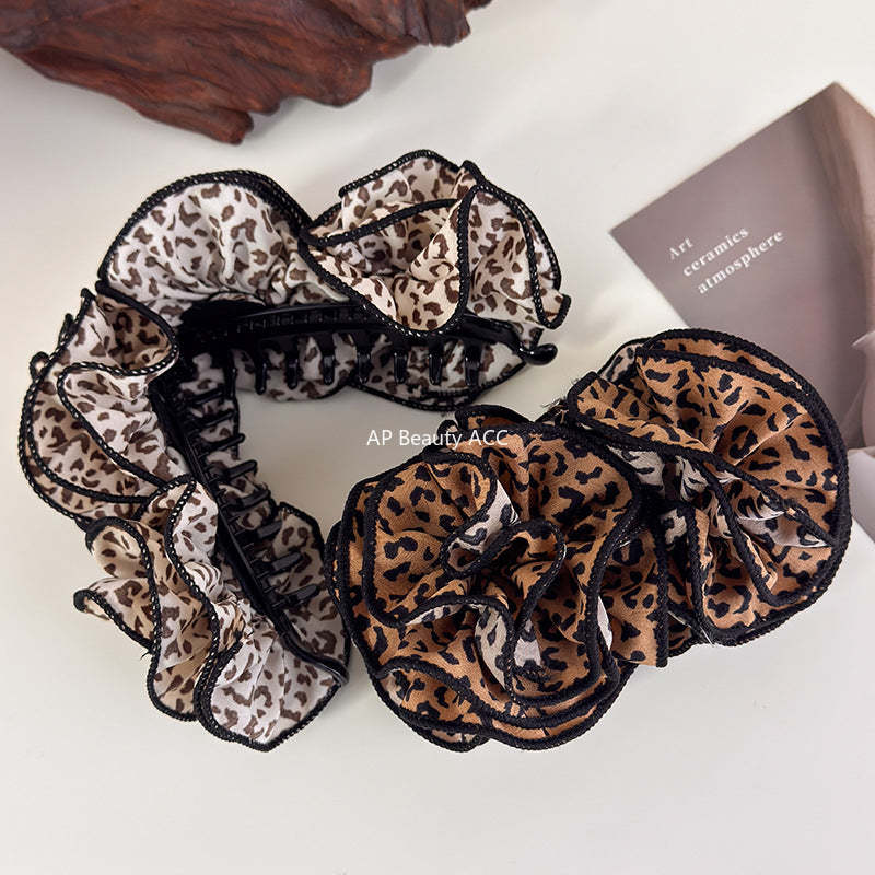 E관 - 호피 플라워 입체 디자인 집게핀 [27718] 25.11-4