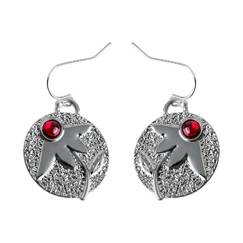 C관 - 풀잎 디자인 원형 레진 후크 귀걸이 [7115] 25.11-3