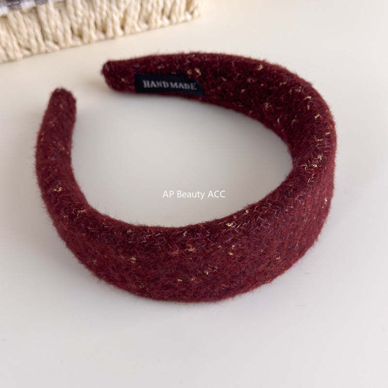 E관 - 모직 니트 금사 와이드 머리띠 [27725] 25.11-4