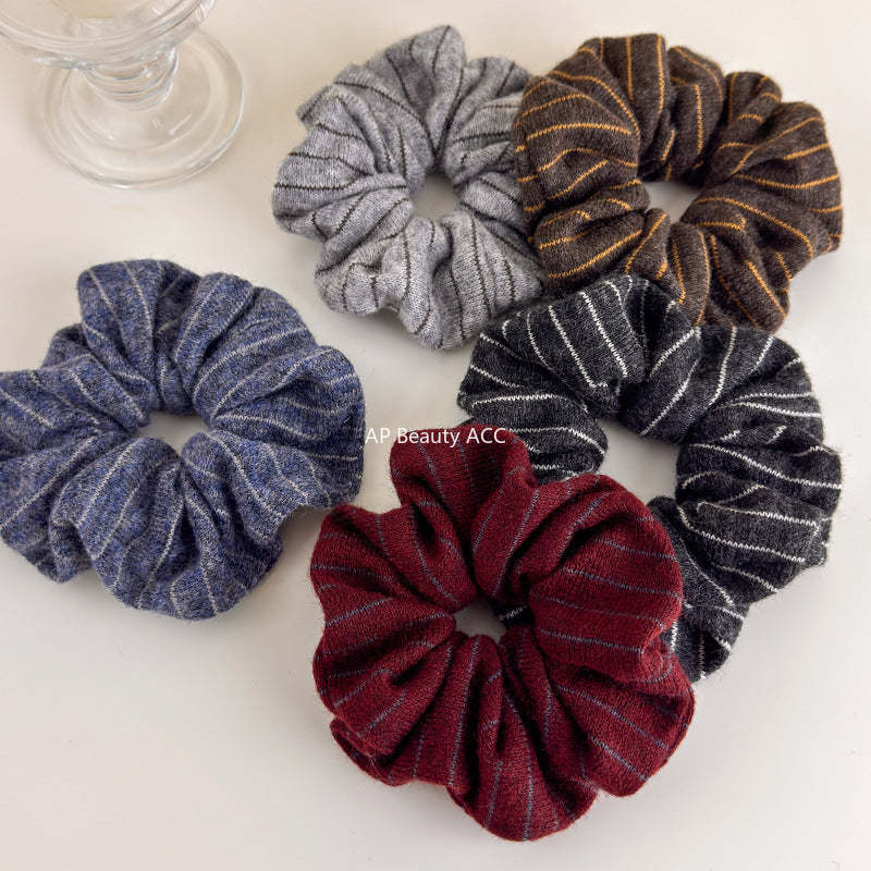 E관 - 사선 스트라이프 니트 울 머리띠 곱창 헤어밴드 [27523] 25.09-4