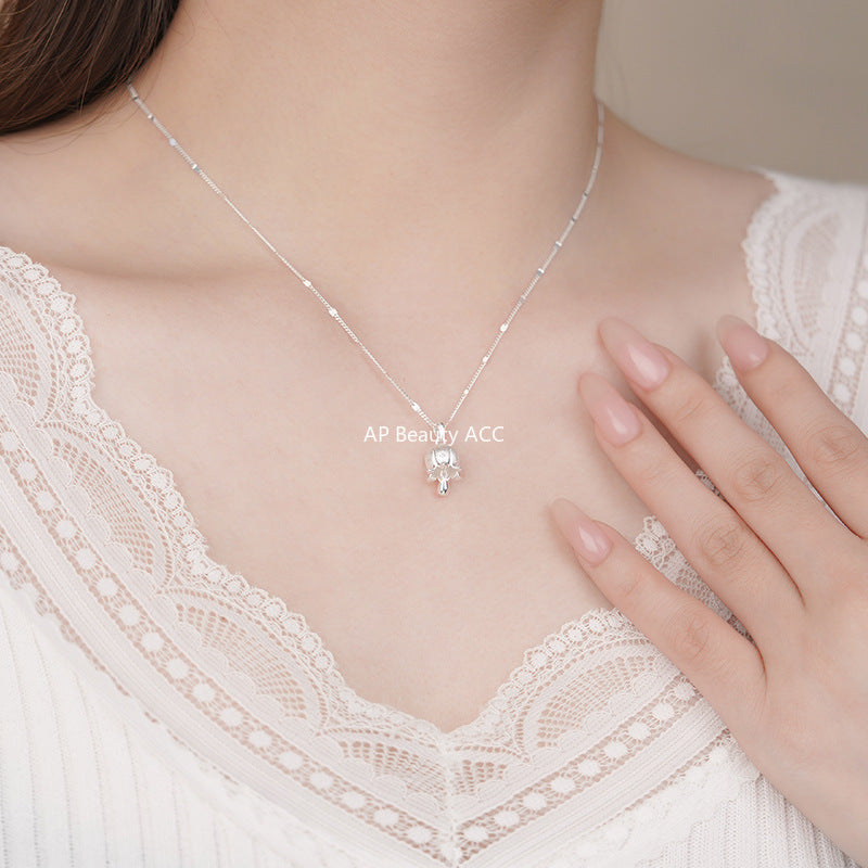 B관 - 925 실버 꽃봉우리 플라워 펜던트 목걸이 [YC3217N_1] 25.11-2