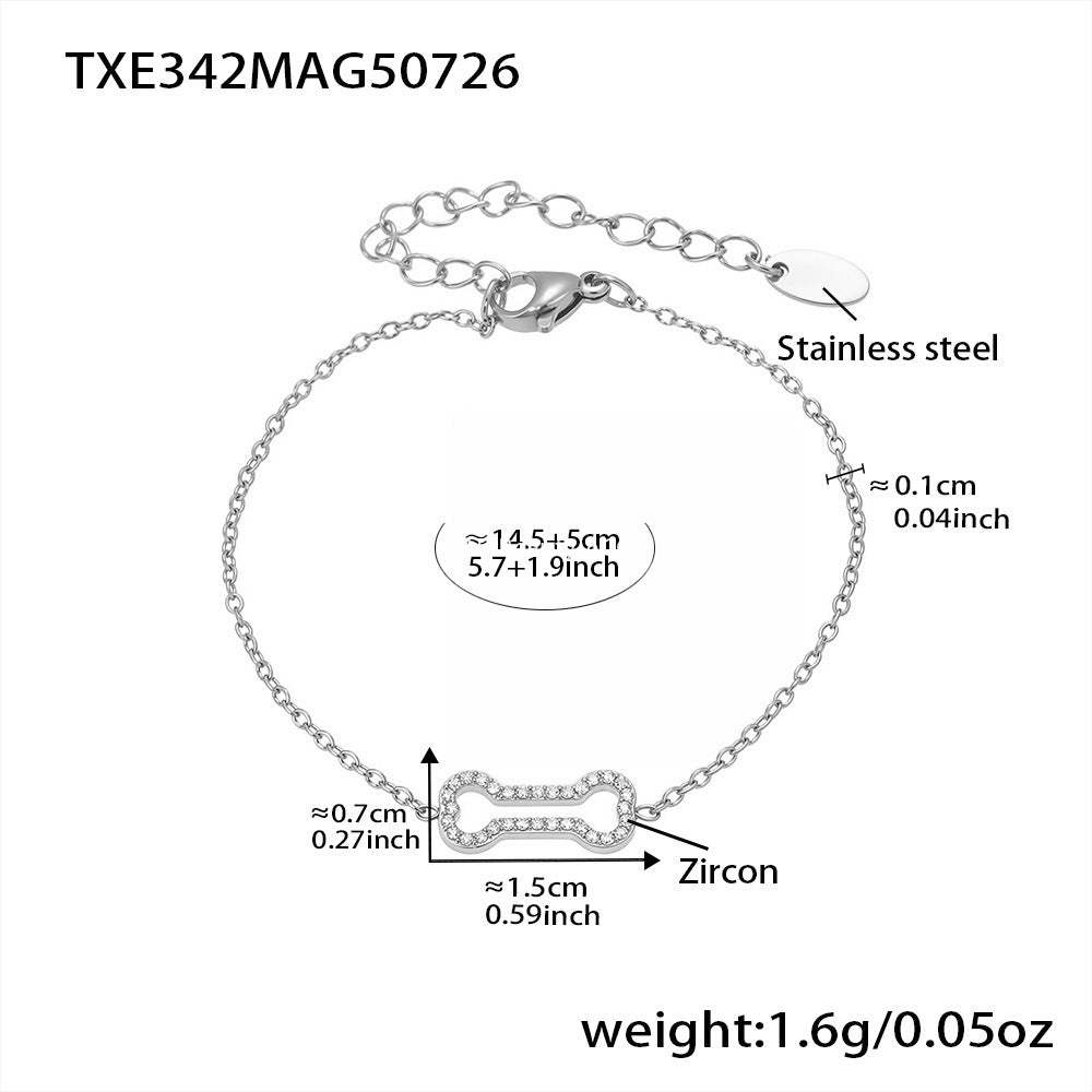 D관 - 스테인리스 스틸 큐빅 고추 뼈다귀 디자인 팔찌 목걸이 [TXP342] 25.08-1