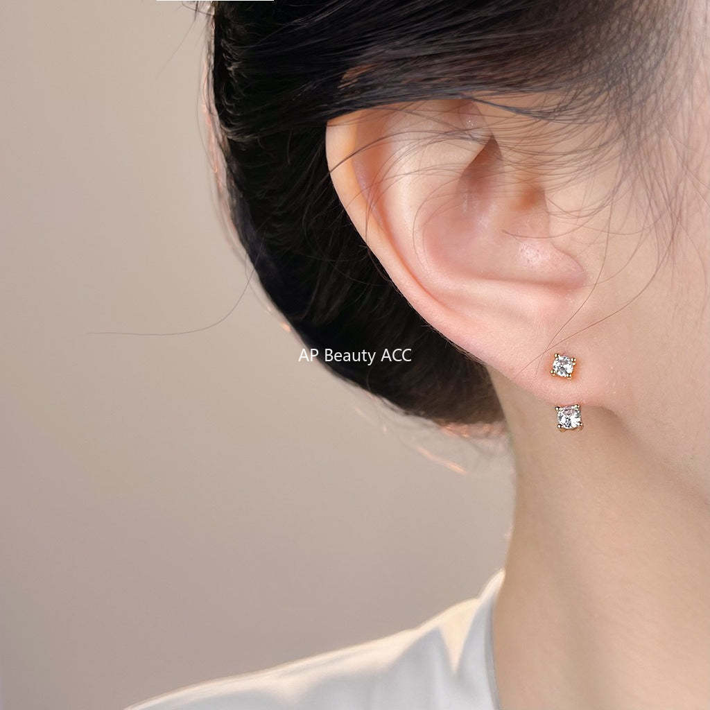 C관 - 데일리 큐빅 925 은침 귀걸이 [7184] 25.12-2