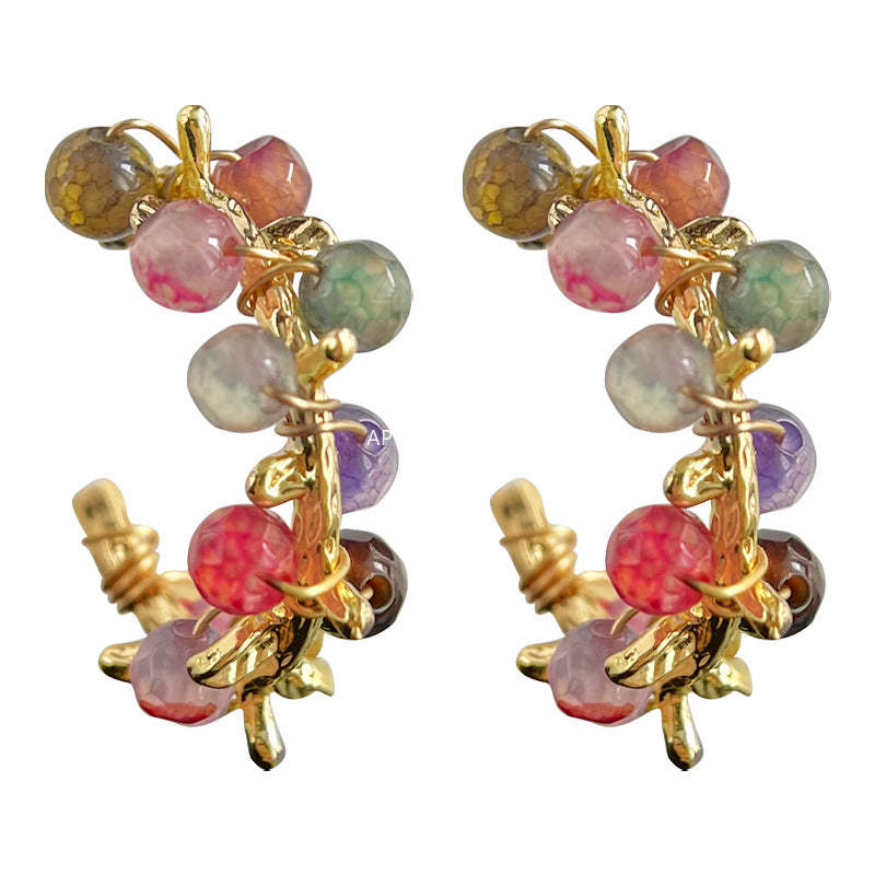 C관 - 핸드메이드 플라워 여름 신상품 14K 도금 귀걸이 [4317] 24.06-3