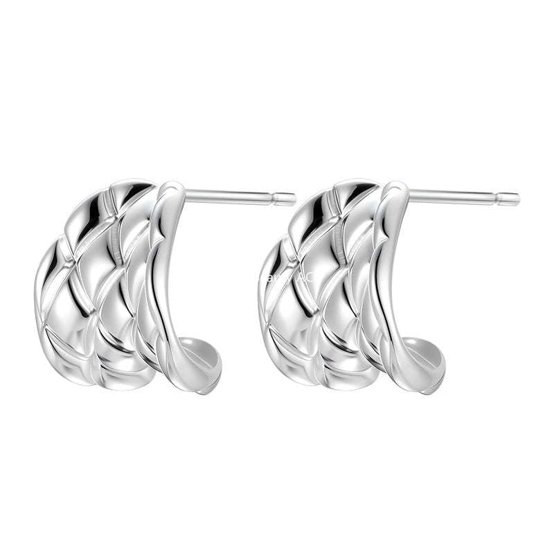 A관 - 다이아 패턴 곡면 볼드 스터드 귀걸이 [EH-4140] 25.10-5